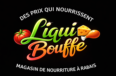 Logo Liqui Bouffe, magasin de liquidation alimentaire à Laurier-Station.